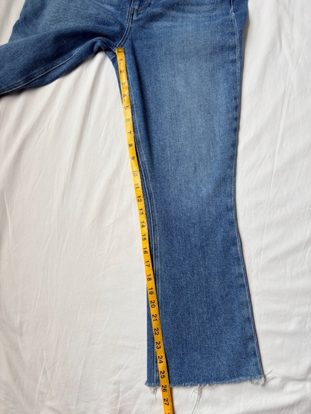 PAIGE Colette Crop Flare Jeans Size 31 High Rise Raw Hem Lover Wash - Picture 8 of 10